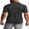 CQR Men's Polo Shirts, Tactical Short Sleeve Golf Performance Shirts, Lightweight Dry Fit UPF 50+ Pique, Frost Basic Black, 3X-Large view 2