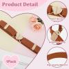 Andibro Heart Elastic Waist Belts for Girls, Adjustable Woven Stretch Belt Fashion Metal Heart Buckle Waistband for Women(Brown) view 3
