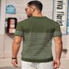 COOFANDY Mens Polo Shirt Short Sleeve Knit Texture Shirts Casual Striped Golf Shirt, Army Green, X-Large view 3