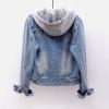 Women Hoodies Denim Jackets Fleece Lined Warm Winter Coats Distressed Casual Jean Jacket Coat Vintage Button Down Coats view 3
