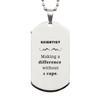 Funny Scientist Gifts, Making a difference without a cape, Sarcasm Unique Birthday Silver Dog Tag For Scientist, Coworkers, Men, Women, Friends view 1