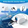 PIAOCAIYIN Boat Anchor Winch, 45 Lbs Marine Boat Electric Boat Winch, Trailer Winch, 12V Anchor Winch Up to 45 Lbs, Boat Anchor Winch w/Wireless Remote Control, 70ft/Min, White view 3