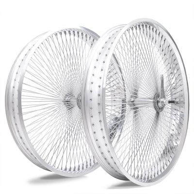 TRACER 26"*4.0 Beach Cruiser Bicycle Coaster Brake Wheelset, Polish Front and Rear Rims Set