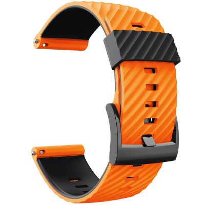 ONECMN 24MM For Suunto 7/Suunto D5 Replacement Wristband Silicone Sports Smart Watch Straps For Suunto 9 Baro/Sport Wrist HR Baro Watchband (Color : Orange Black, Size : For suunto 9 baro)