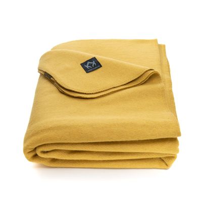 Arcturus Military Wool Blanket - Warm, Thick, Washable - Great for Outdoors, Camping, Stadium Blanket, Picnics, Travel - Car & Bushcraft Survival Kits, Large 64in x 88in 4.5 lb - Gold