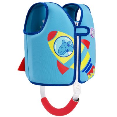 Pottwal Swim Vest for Kids - Swim Jacket for 1-2 Years (24-33LBS) - Made of Neoprene & EPE - with Adjustable Crotch Strap - Sea Blue