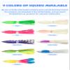 BLUEWING 18" Upgraded Fishing Spreader Bar Formation with 6" Floating Squids and 316 Stainless Steel Rod Offshore Spreader Bar for Wahoo Tuna Marlin Mahi Mahi, Luminous view 4