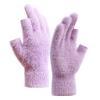 Icegrey Adult Kids Winter Warm Gloves Thickened Solid Color Cashmere Gloves Light Purple Medium view 1