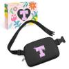COSHAYSOO Initial Letter Fanny Pack for Girls Personalized Christmas Birthday Gifts for 6 7 8 9 10 11 12 Year Old Teen Girl, Girly Fashion Crossbody Purse Belt Bag Preteen Tween Trendy Stuff Black T view 1