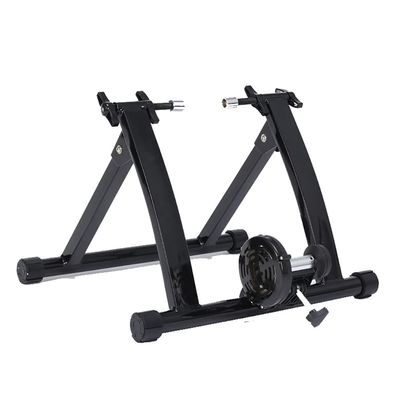 MegLob Home Bike Trainer, Bike Trainer Stand for Indoor Riding with Magnetic Resistance, Steel Bicycle Exercise Magnetic Stand for 26-28" Wheels with Front Wheel Riser, Noise Reduction,Black