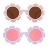 Hycredi Flexible Bendable Flower Baby Polarized Sunglasses with Strap for Newborn Infant Boys Girls Age 0-24 Months-Beige White/Brown +Purple/Purple Red view 4