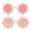 Hycredi Flexible Bendable Flower Baby Polarized Sunglasses with Strap for Newborn Infant Boys Girls Age 0-24 Months- White/Purple Red +Jelly Pink/Pink view 4