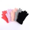 Icegrey Adult Kids Winter Warm Gloves Thickened Solid Color Cashmere Gloves Pink Medium view 4