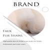 Auwoyss Women's Wedding Faux Fur Shawl Wrap Bridal Scarf Stoles Faux Fur shrug Shawl Fur Cover up for Bride and Bridesmaids (Beige) view 2