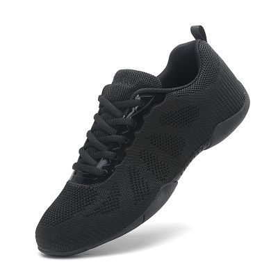 SECHRITE Girls Cheerleading Cheer Shoes Womens Dance Sneakers Athletic Training Tennis Breathable Competition Walking Shoes Black 28