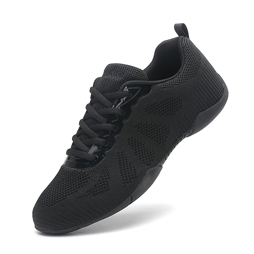 SECHRITE Girls Cheerleading Cheer Shoes Womens Dance Sneakers Athletic Training Tennis Breathable Competition Walking Shoes Black 28