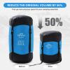 OMVMO Sleeping Bag Stuff Sack, 11L/18L/30L/45L/52L Water-Resistant Compression Sack,Anti-Tear Ultra Light Nylon Storage BagBlack/Yellow/Orange/Dark Blue/Dark Green/Sky Blue (Sky Blue, XL/46L) view 3