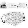 VeJerKK Llama Cloth Face Mask Bandana With 2pcs Filters,Cartoon Doodle Style Llama,Balaclava Adjustable Earloop Washable Reusable for Women Men,White view 1