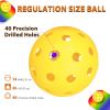 SZJIEIFR Outdoor Pickleball Balls Set, 3 Pack 40 Hole Durable Pickleball for All Skill Levels view 3