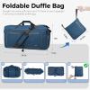 Fmeida 65L Duffle Bag with Shoes Compartment, Foldable Travel Duffel Bags for Men Women, Large Packable Travel Bag Water Repellent & Tear Resistant (Blue) view 3
