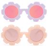 Hycredi Flexible Bendable Flower Baby Polarized Sunglasses with Strap for Newborn Infant Boys Girls Age 0-24 Months-Purple/Purple+Jelly Pink view 4