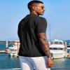 COOFANDY Men's Short Sleeve Knit Shirts Vintage Button Down Polo Shirt Casual Beach Tops, Black, Small view 3
