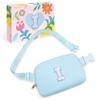 COSHAYSOO Initial Letter Fanny Pack for Girls Personalized Christmas Birthday Gifts for 6 7 8 9 10 11 12 Year Old Teen Girl, Girly Fashion Crossbody Purse Belt Bag Preteen Tween Trendy Stuff Blue I