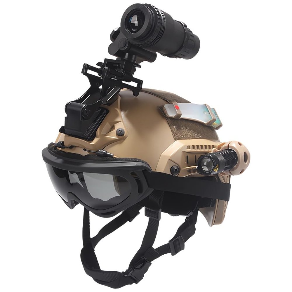 KLYso Used for Training Hunting CS Game Kit Tactical Fast Helmet Set & Telescope Models & Pickup Noise-canceling Headphones (Color : T1)