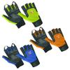 BTR BORN TO RACE Wheelchair User Gloves Set Mobility Disability Fingerless Long Thumb Leather Palm Workout Weight Lifting, Cycling Gloves Set (Hiviz/Blue/Orange (3-Pack), XXL) view 1