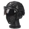 KLYso Fast Tactical Helmet Set with Protect Ear Foldable Double Straps Half Face Mesh Mask & Goggle Used for Training Hunting CS Game Kit (Color : BK) view 1