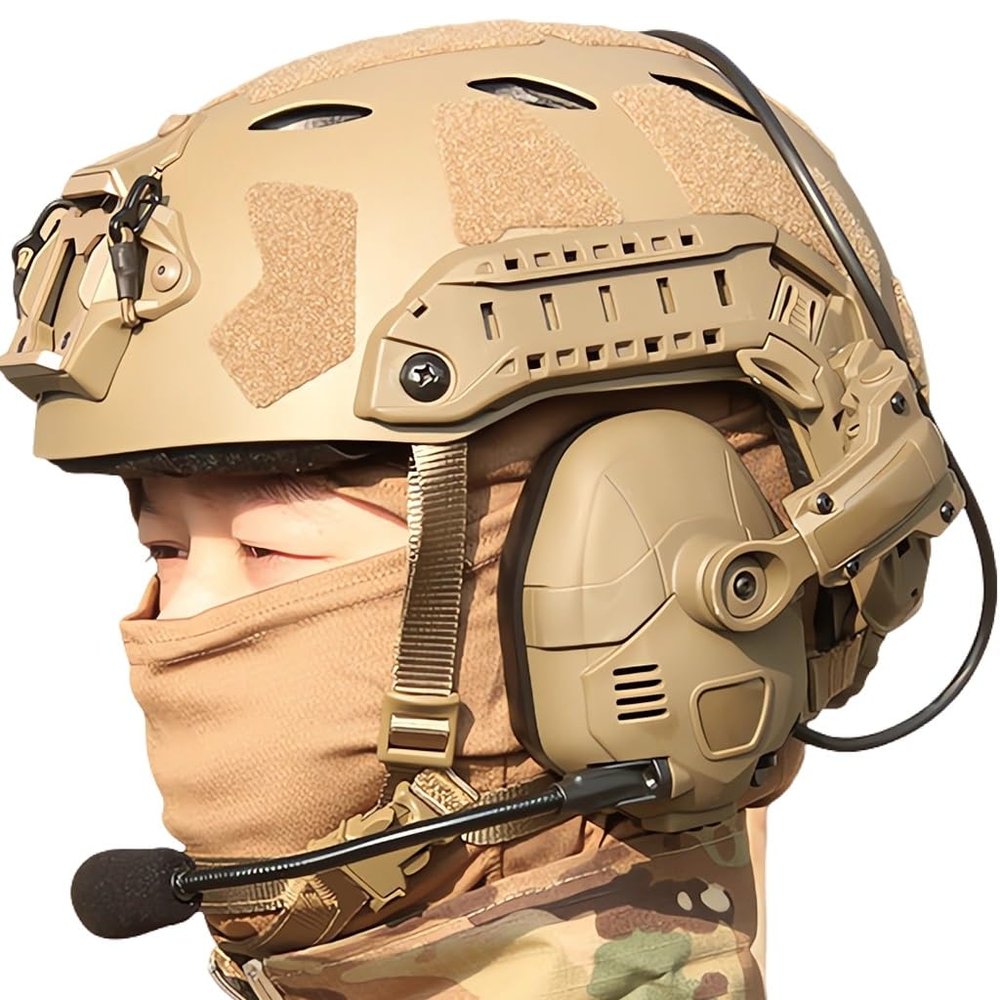 KLYso PJ Tactical Fast Helmet Set & Telescope Models & Pickup Noise-canceling Headphones&Used for Training Hunting CS Game Kit (Color : T1)