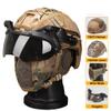KLYso Used for Training Hunting CS Game Kit Fast Tactical Helmet Set with Protect Ear Foldable Double Straps Half Face Mesh Mask & Goggle (Color : T) view 2