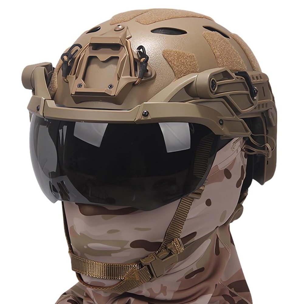 KLYso for Hunting, Shooting Halloween Cosplay CS Games Tactical Helmet Set with Adjustable Visor Goggles and Mask (Color : T1)