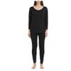 Bestgift Thermal underwear women's suit cashmere silk bottoming cold autumn and winter fattening Black 3XL view 1