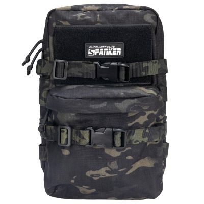 EXCELLENT ELITE SPANKER Tactical Small MOLLE Hydration Pack Water Bladder Carrier Pack for Tactical Vest Backpack Plate Carrier (Multicam Black-Nylon)
