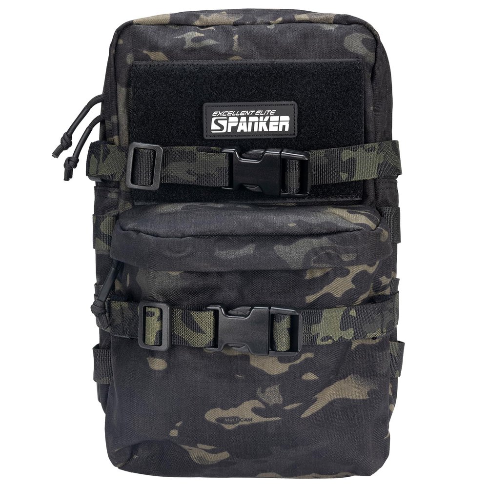 EXCELLENT ELITE SPANKER Tactical Small MOLLE Hydration Pack Water Bladder Carrier Pack for Tactical Vest Backpack Plate Carrier (Multicam Black-Nylon)