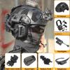 KLYso for Outdoor CS Paintball Hunting Cosplay Halloween Airsoft Military Fast Helmet, Game Sets with Tactical Headset & Goggles & Telescope Model (Color : BK4) view 2
