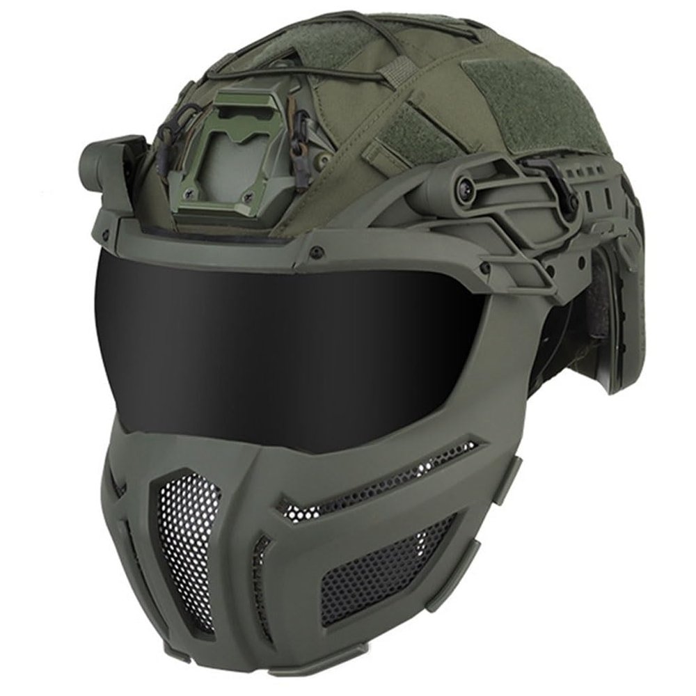 KLYso for Hunting Paintball Bullets Outdoor Sports CS Game Shooting Airsoft Fast Helmet Tactical Protective Mask and Goggles (Color : OD)