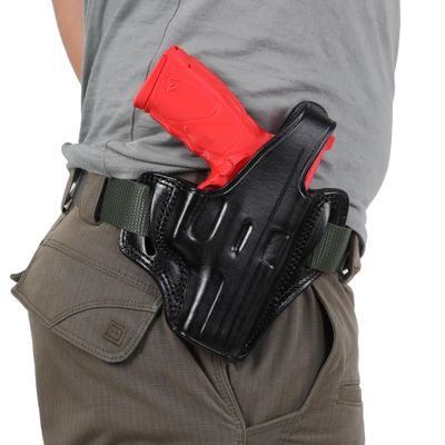 Doruk Holster for Taurus TS9 Full Size Owb Leather Gun Belt Holsters (Black Right Hand)