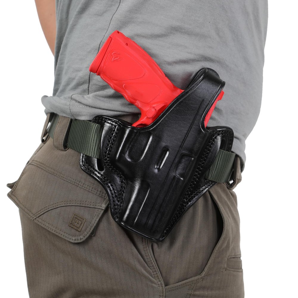 Doruk Holster for Taurus TS9 Full Size Owb Leather Gun Belt Holsters (Black Right Hand)