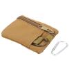 Lwuey EDC Pocket Pouch, Mini Molle Pouch Wallet Tactical Keychain Pouches Multi Function Carabiner Gadget Utility Organizer Key Card Case Zipper Portable Military Outdoor Bag Tactics Waist(Brown) view 1
