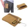 Lwuey EDC Pocket Pouch, Mini Molle Pouch Wallet Tactical Keychain Pouches Multi Function Carabiner Gadget Utility Organizer Key Card Case Zipper Portable Military Outdoor Bag Tactics Waist(Brown) view 2