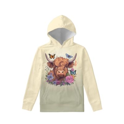 WELLFLYHOM Highland Cow Hoodie Kids Graphic Hooded Sweatshirt for Girls Boys 14-16 Long Sleeve Pullover Top Hoodie Loose Comfy Fall Clothes Workout Sweater Shirts Outfits