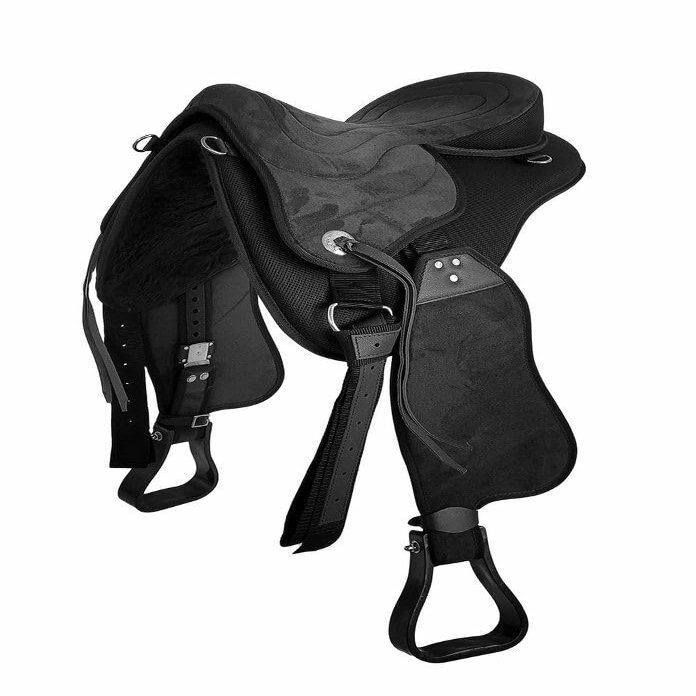 Western Premium Freemax Synthetic Treeless Horse Saddle 15'' to 18'' (16", Brown)