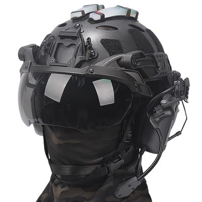 KLYso for Hunting, Shooting Halloween Cosplay CS Games Tactical Helmet Set with Adjustable Visor Goggles and Mask (Color : BK3)