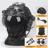 KLYso for Hunting, Shooting Halloween Cosplay CS Games Tactical Helmet Set with Adjustable Visor Goggles and Mask (Color : BK3) view 2