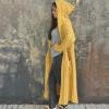 SACFOF Women's Long Sleeve Cable Knit Cardigan Sweaters 2023 Open Front Long Cardigans Coats Hoodies Outerwear with Pockets view 3