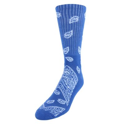CTM Men's Asombroso Bandana Socks (1 Pair), Royal Blue