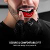 Hayabusa Combat Sports Mouth Guard Youth, Kids and Adult Sizes Comes with Case - Red/Black, Adult view 3