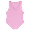 Lejafay Women's Oily Silky Low Cut Bodysuit High Cut Thong Leotard One Piece Swimwear Bathing Suit Pink X-Large view 3